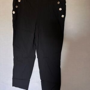 Counterparts Black Straight Leg Pants with Silver Buttons